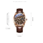 Men's Quartz Leather Three Eye Luxury Watch