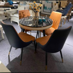 Luxury Marble Round Dinning Table with Four Chairs