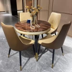 Luxury Marble Round Dinning Table with Four Chairs
