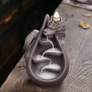 Chinese Dragon Back Flow Incense Burner Home Furnishing Gift